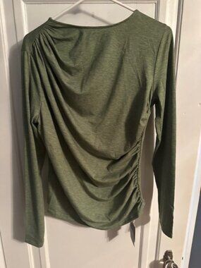 Long Sleeve Asymmetric Ruched Top